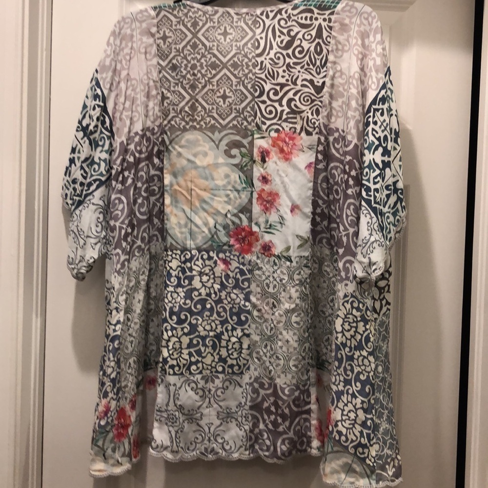 JOHNNY WAS Georgette Silk Blouse 👚 EUC sz XL - Picture 12 of 12